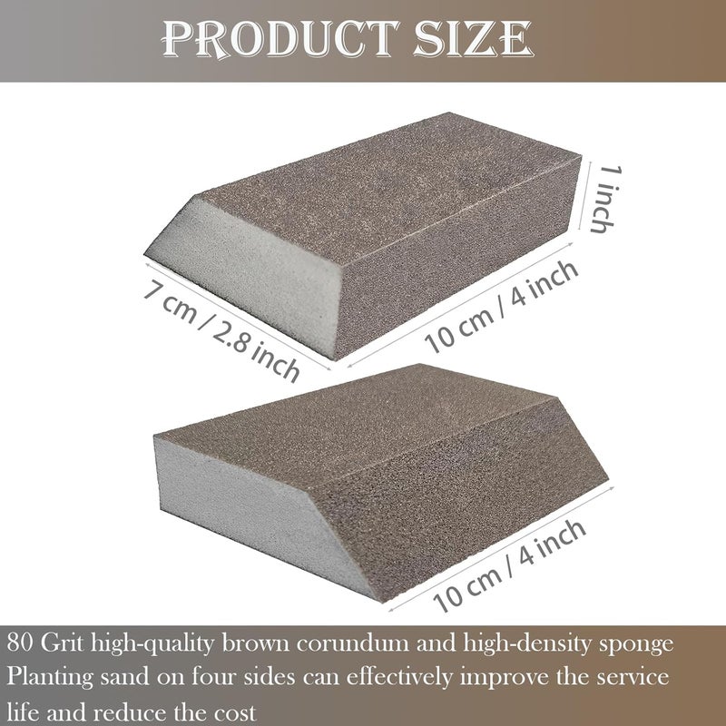 SACKORANGE 6 PCS Single Sanding Sponge Set - 80/100/120/180/220/320 Grit Sanding Blocks Assortment, Washable and Reusable - Image 2